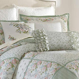 Laura Ashley - King Comforter Set, Reversible Cotton Bedding with Matching Shams & Bedskirt, Stylish Home Decor for All Seasons (Harper Sage, King) Laura Ashley