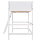 Harper & Bright Designs White Twin Loft Bed for Kids with Ladder - Stylish Wood Frame for Space-Saving Solutions Harper & Bright Designs
