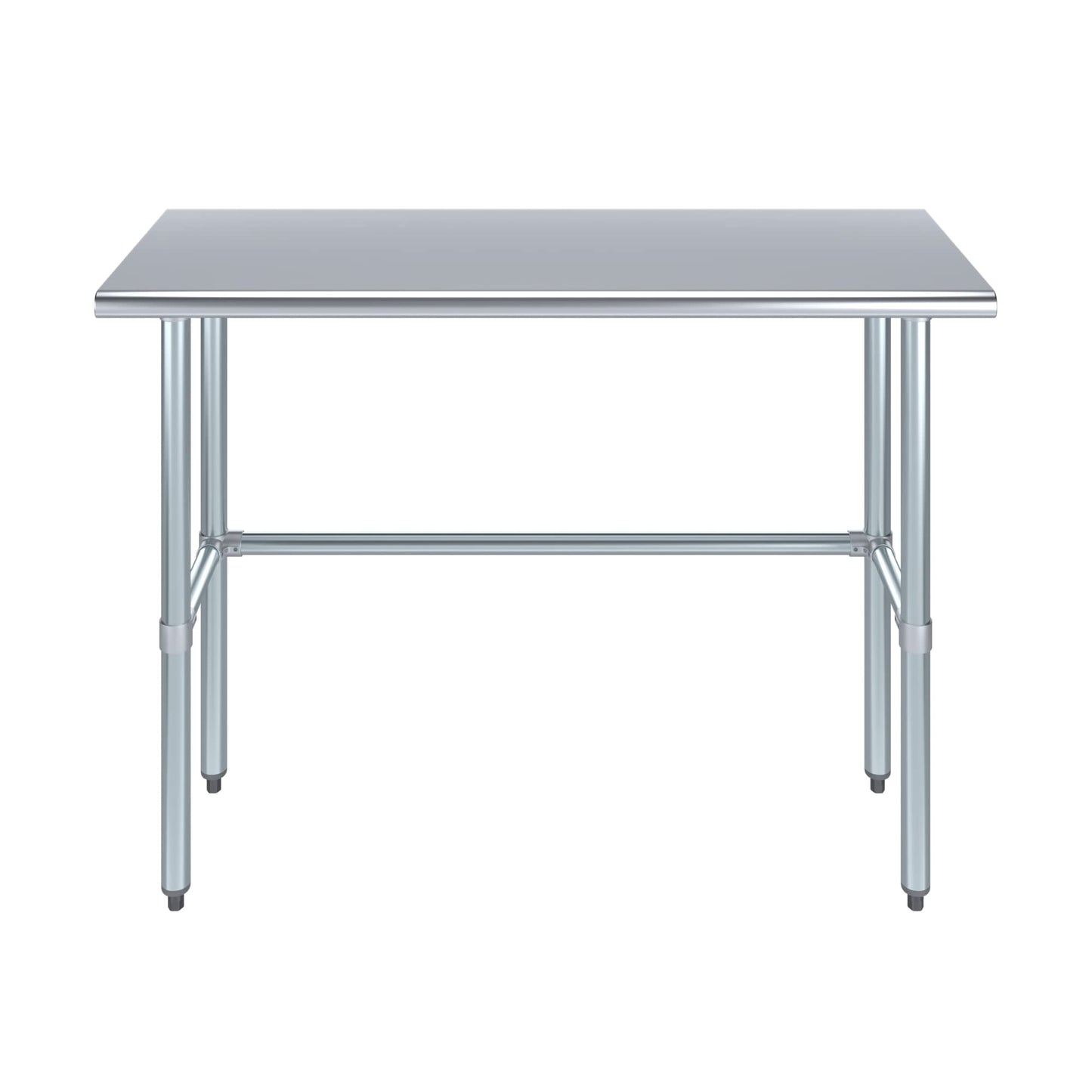 18" x 48" Open Base Stainless Steel Work Table | Residential & Commercial | Food Prep | Heavy Duty Utility Work Station | NSF - WoodArtSupply