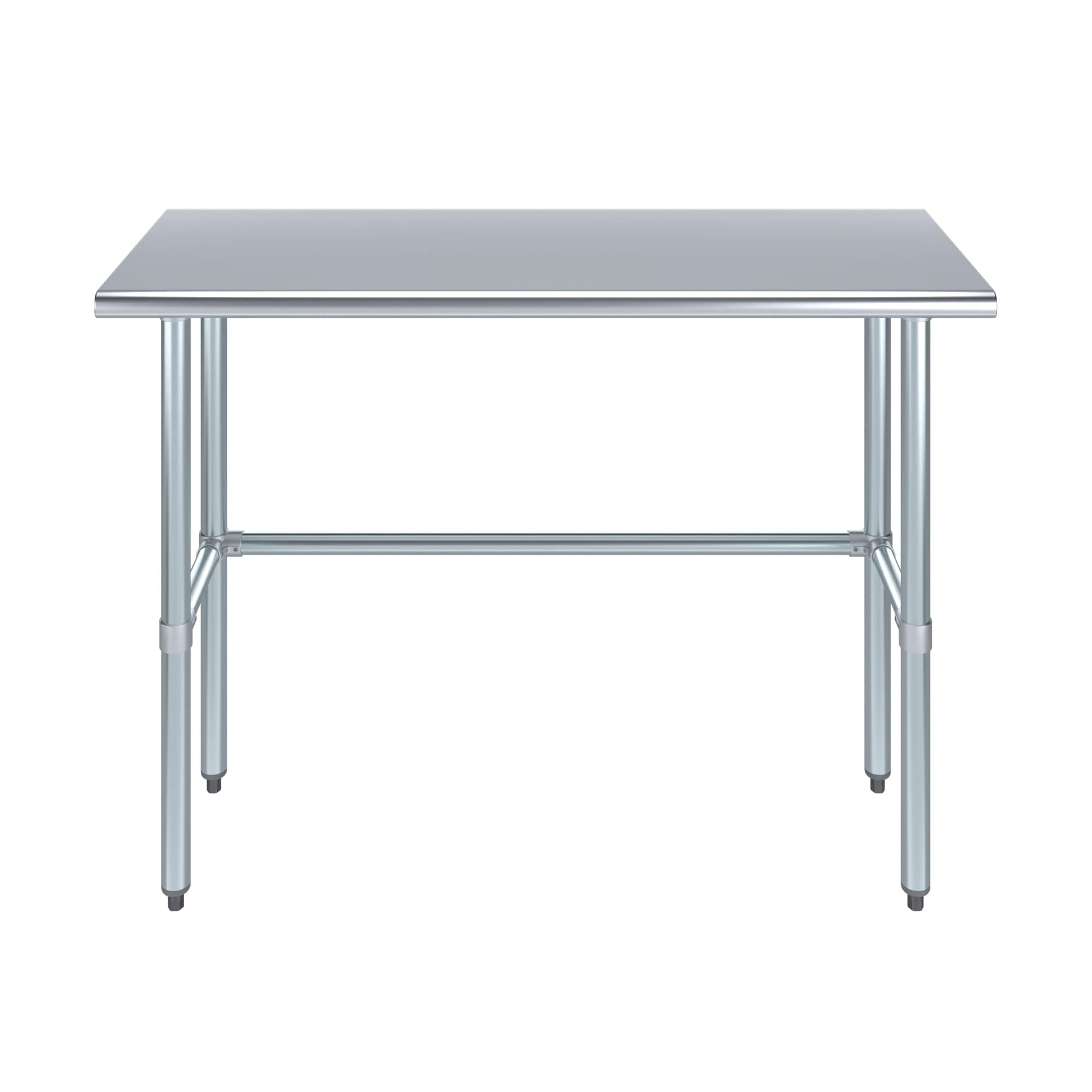 18" x 48" Open Base Stainless Steel Work Table | Residential & Commercial | Food Prep | Heavy Duty Utility Work Station | NSF - WoodArtSupply