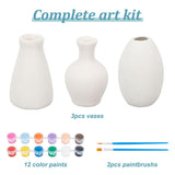 WEBEEDY 3 Sets Vase Pottery Painting Kit Paint Your Own Ceramic Vase Set Ready to Paint Ceramics DIY Paint Craft Kit for Craft Project Fun Home Acticity WEBEEDY