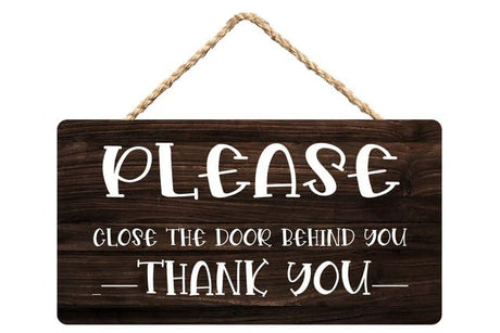 Estiyond Rustic Please Close The Door Behind You Thank You Wood Decor Sign, Farmhouse Printed Wood Signs Wall Art, Wall Decor Home Hanging Wall Decor 6'' X 12'' Estiyond