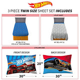 Franco Kids Bedding Super Soft Sheet Set, 3 Piece Twin Size, Hot Wheels Franco