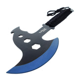 Target Master Tactical Black 10-inch Survival Tomahawk Throwing Axe with Sheath Camping Hunting Fishing Survival Hawk Hatchet (Blue) Tactical Master