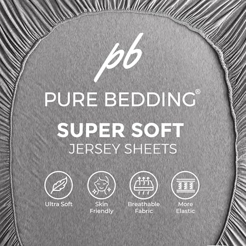 Pure Bedding Bed Sheets - Full Sheet Set [6-Piece, Heather Dark Grey] - Hotel Luxury 1800 Brushed Microfiber - Soft and Breathable - Deep Pocket Fitted Sheet, Flat Sheet, Pillow Cases Pure Bedding