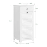 Haotian BZR73-W, Bathroom Laundry Cabinet Laundry Chest Bathroom Storage Cabinet with Shutter Door and Laundry Basket, White Haotian