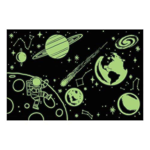 Mudpuppy Outer Space Glow-in-the-Dark Puzzle, 100 Pieces, 18”x12”, Made for Kids Age 5+, Illustrations of Planets, Stars, Spaceships and More, Award-Winning Glow in the Dark Puzzle Mudpuppy