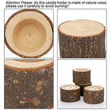 OwnMy Set of 24 Wooden Tea Light Candle Holders Votive Candle Holders, Rustic Wooden Pillar Candle Stands Vintage Wooden Tealight Holders Set Candle Centerpieces for Dining Table Wedding Party, 1.6" H OwnMy