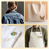 18Pcs Insects Flying in Flowers Embroidery Pattern Stabilizers, 8.3"x11.7" Butterfly Dragonfly Bee Water Soluble Stick and Stitch Embroidery Sticker, 4 Sheets Hand Sewing DIY Embroidery Paper