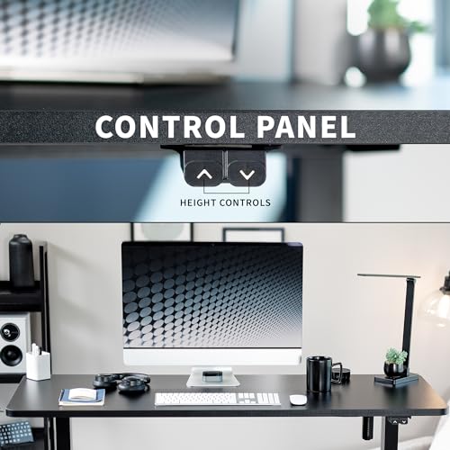VIVO Electric Stand Up Desk Frame Workstation, Single Motor Ergonomic Standing Height Adjustable Base with Simple Controller, Black, DESK-V100EB VIVO