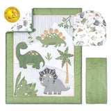 The Peanutshell 3 Piece Baby Crib Bedding Set for Boys - Newborn, Infant & Toddler Nursery Bed Set Decor with Fitted Crib Sheet, Dust Ruffle Comforter - Dinosaur Dreams The Peanutshell