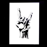 DIY Decorative Rock Roll Stencil Template for Painting on Canvas Wood Furniture Craft Paper (A4 Size) SLGIFT