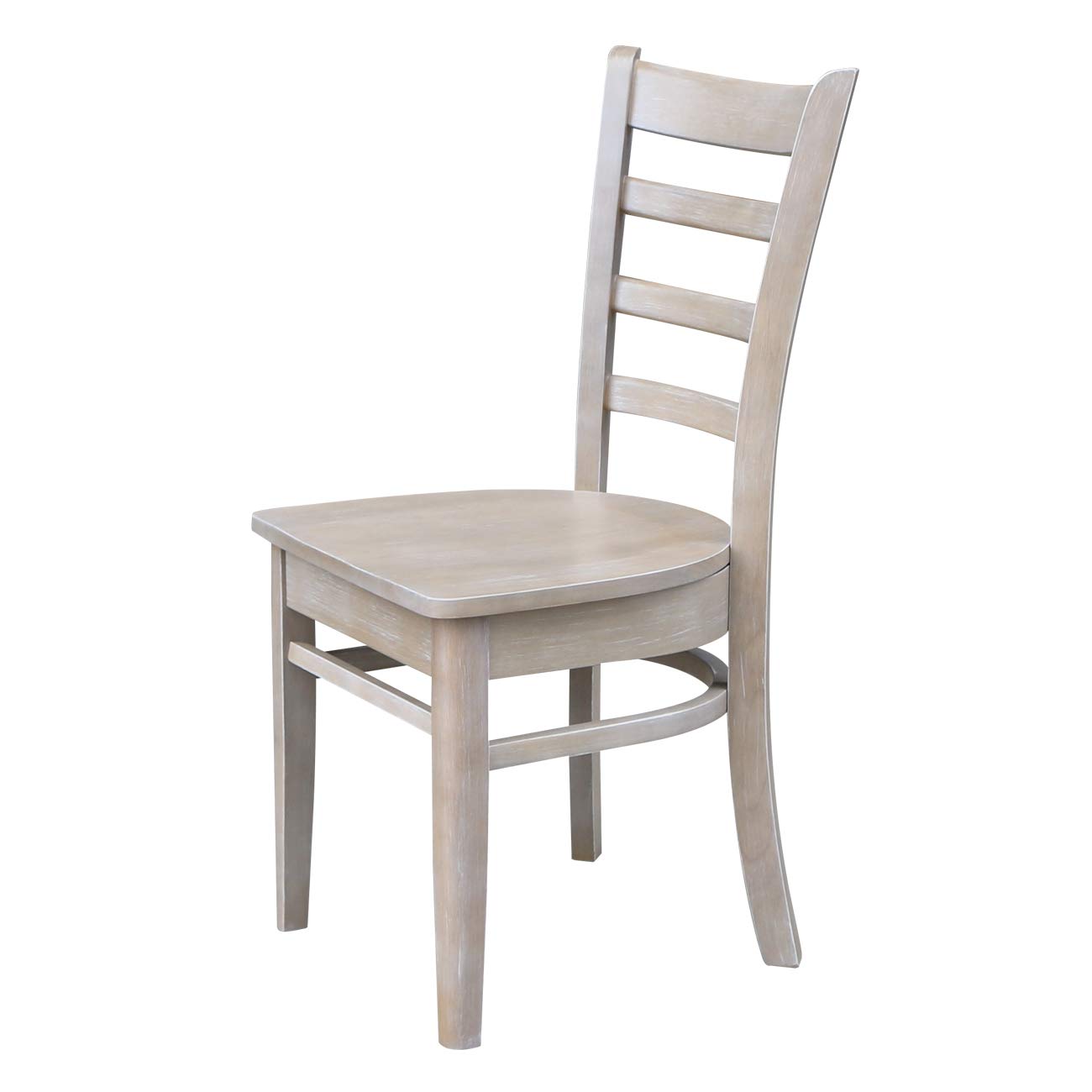 International Concepts Set of Two Emily Side Dining Chairs, Washed Gray Taupe - WoodArtSupply