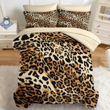 Nesker Comforter Set Queen Size, Cheetah Leopard Print Animal 7 Pcs Bedding for Kids and Adults, Wild Safari Skin Pattern Bed Sheet Sets with Fitted Sheet 2 Pillowcases & 2 Shams Nesker