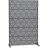 Ultym Metal Privacy Screen with Stand, 5-Panel 72" H×44" W Snowflake Room Divider,Rust-Resistant Steel Fence for Outdoor Indoor, Freestanding Decorative Steel Panel for Patio Garden Balcony Yard Ultym