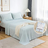 KACEMOO Twin Bed Sheet Set Printed Blue Floral Pattern Cooling 1800 Microfiber Deep Pocket, Hotel Luxury, Super Soft, Breathable, Hypoallergenic, Wrinkle Free, Single Bedding for Kids - (Cyan & Boho) KACEMOO