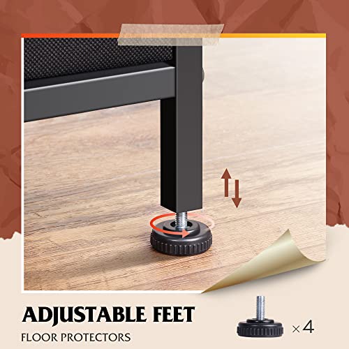 WLIVE Coffee Table with Storage, 2-Tier Rectangle Wood Coffee Table for Living Room, Modern Industrial Center Table with 2 Drawers and Open Shelf, Living Room Table for Home, Office, Rustic Brown WLIVE