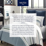 Nautica - Twin Comforter Set, Reversible Cotton Bedding with Matching Sham, Medium Weight for Year Round Use, Dorm Essentials, Oeko-Tex Certified (Dover Blue) Nautica