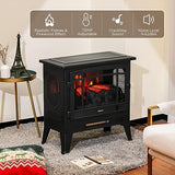 TURBRO Suburbs 25" WiFi Electric Fireplace Infrared Heater with Crackling Sound, Freestanding Fireplace Stove with Adjustable Flame Effects, Overheating Protection, Timer, Remote Control 1400W TURBRO