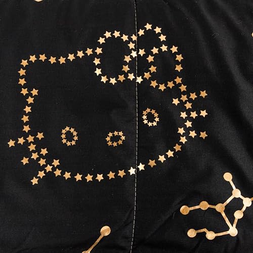 Jay Franco Hello Kitty Stars Full Comforter Set - 7 Piece Bedding Includes Sheet Set & Pillow Covers - Super Soft Zodiac Black & Gold Bedding Jay Franco
