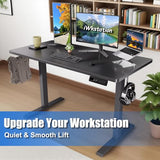 Whole Piece Standing Desk with Wheels Adjustable Height- Mobile Stand up Desk with Lockable Casters, Portable Sit Stand Desks Electric for Home & Office Workstation iWkstation