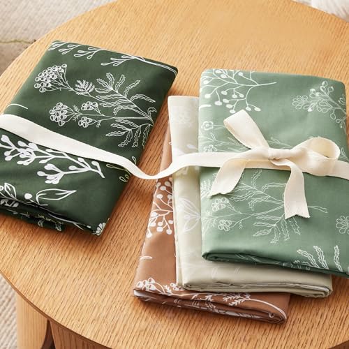 Bedsure Queen Comforter Set - Linen Bed Set, 3 Pieces Cute Floral Bedding, 1 Soft Reversible Botanical Flowers Comforter and 2 Pillow Shams Bedsure