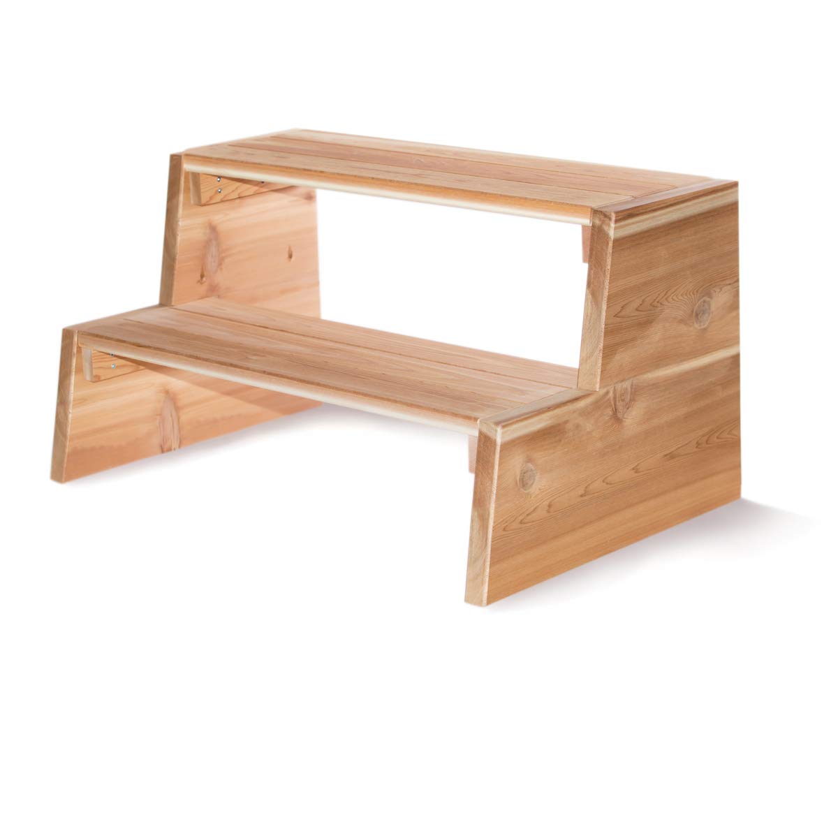All Things Cedar HT34 Cedar Spa Steps | Premium Wooden Step Stool | 2 Step Ladder for Adults | Handcrafted Outdoor Spa Accessory | Heavy Duty Hot Tub Steps for Home Relaxation 32x21x14.5 All Things Cedar