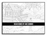 Beach Homes: An Adult Coloring Book with Beautiful Vacation Houses, Charming Interior Designs, and Relaxing Nature Scenes WoodArtSupply