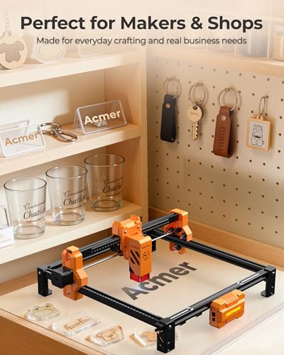 ACMER Laser Engraver Machine, Upgrade S2 7000mW Laser Cutter, 0.01mm Precision, 300×300mm Engraving Area, 10000mm/min Speed, for Wood, Metal, Acrylic, Leather, DIY & Education ACMER