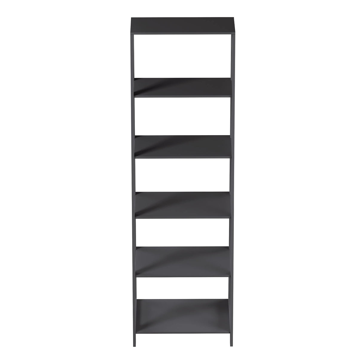 Alaterre Furniture 5-Tier Ladder Bookshelf - Leaning Decorative Shelves for Display - Wood Shelf for Living Room, Bathroom, and Kitchen Storage (Gray) Alaterre Furniture