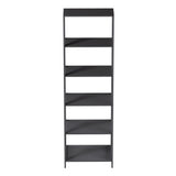 Alaterre Furniture 5-Tier Ladder Bookshelf - Leaning Decorative Shelves for Display - Wood Shelf for Living Room, Bathroom, and Kitchen Storage (Gray) Alaterre Furniture