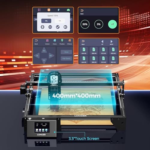 Longer New Upgrade RAY5 10W Laser Engraver,10000mW Output, 32-bit Motherboard, App Offline Control, DIY Engraver Tool for Metal/Glass/Wood,Engraving Speed to 24,000 mm/min QFLONGER