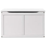 Costzon Kids Wooden Toy Box, Children Storage Chest & Bench with Flip Top Lid, Hinges, Wooden Toy Chest Storage Organizer Large Trunk for Kids Room Playroom Nursery (White) Costzon