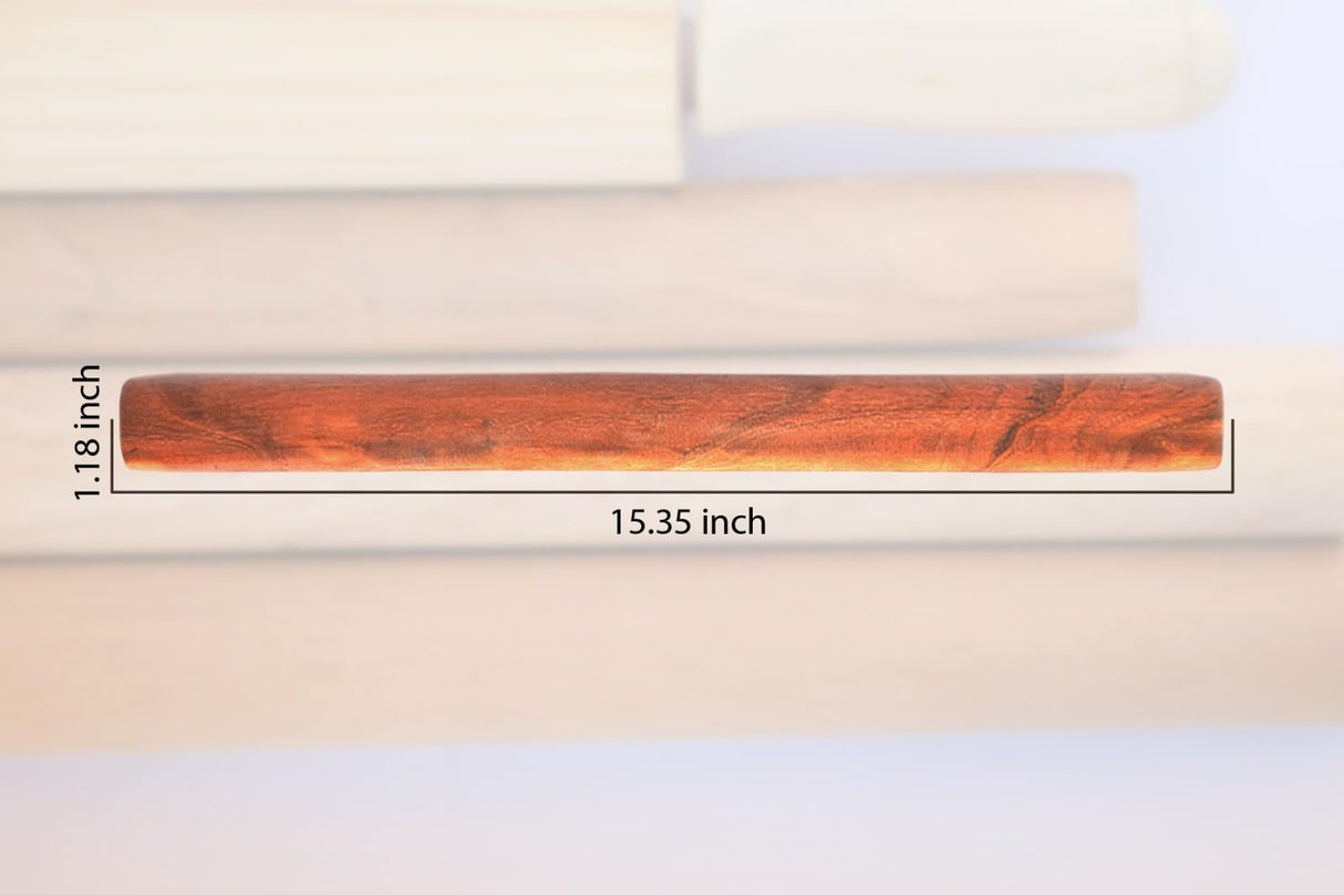 French Wood Baking and Pastry Rolling Pin – 15.35" Long x 1.18" Diameter for Pizza, Pie, Cookie Dough, and Much More Generic