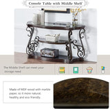 3 Piece Living Room Table Set,Glass Coffee Table with End Table Console Table,Coffee Table Set with Glass Top and Metal Frame for Home Office, Faux Marble Shelf Retro Centre Table and End Table Set Henf
