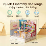 Tkmango Ice Cream Shop Super Miniature House Kit - DIY Plastic 3D Model Building Set for Adults & Teens, Build Your Own Sweets Dessert Shop with Dustproof Case, Creative Craft Gift for Girls Women