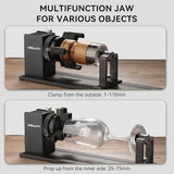 Creality Laser Rotary Roller Pro, 4-in-1 Y-axis Rotary Chuck for Creality Falcon Series Laser Engravers, Includes M6 Riser for Falcon A1, Multi-Function Rotary Kit with Goggles for Cylindrical Objects SainSmart