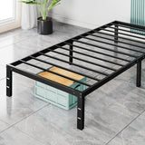 Sweetcrispy Twin Bed Frame - Heavy Duty Metal Platform Bed Frames Twin Size with Storage Space Under Frame, No Box Spring Needed, 14 Inches, Sturdy Steel Slat Support Sweetcrispy