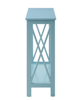 Convenience Concepts Oxford Console Table with Shelf, Sea Foam Blue Convenience Concepts