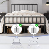Yaheetech 14 Inch Queen Size Bed Frame Metal Platform Bed with Spindle Headboard Footboard/Mattress Foundation/No Box Spring Needed/Underbed Storage Space/Steel Slat Support/Easy Set up, Black Yaheetech