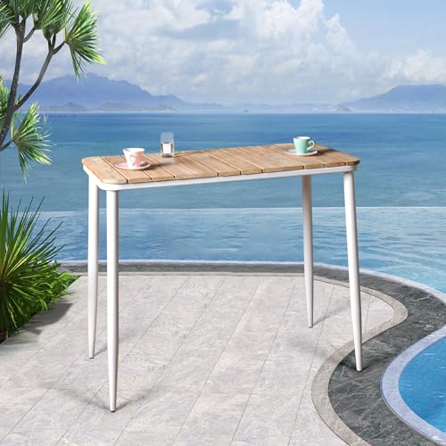 41.3inch Height Modern Patio Table for 4-6 People Industrial High Pub Table for Outdoor& Indoor Breakfast Dinner Table in Kitchen Dining Room