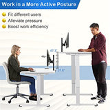 COSTWAY Electric Sit Stand Desk Frame, Dual-Motor Height-Adjustable Standing Desk Base w/ 3 Memory Positions & Touch Control Panel, Home Office Computer Desk Frame w/Hook & Cable Tray (White) COSTWAY