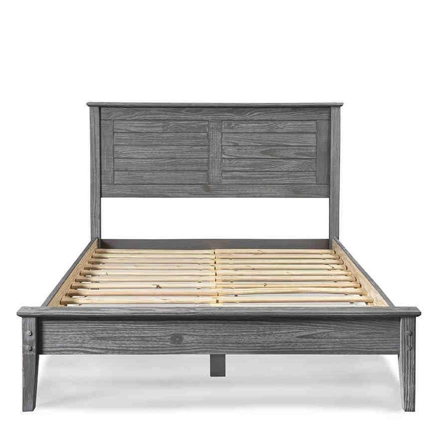 Grain Wood Furniture Greenport Solid Wood Platform Bed, Full Size, Brushed Driftwood