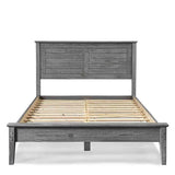 Grain Wood Furniture Greenport Solid Wood Platform Bed, Queen Size, Brushed Driftwood Grain Wood Furniture