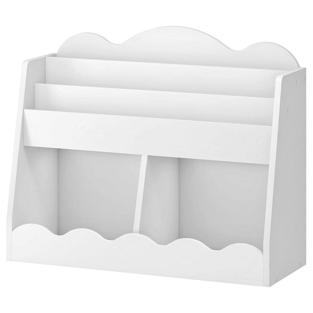 CHOEZON Kids Bookshelf and Toy Storage, Children's Bookcase with 2 Toy Cubes, Toddler Book Shelf for Kids Room, Wooden Book Organizer, for Playroom, Nursery, Living Room, White MCW15WB CHOEZON