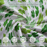 Aesthetic Duvet Cover Set Green - Single 3-Piece Double-Sided Printed Bedding with Minimalist Clover Modern Design, Ultra-Soft Microfiber Quilt Cover with Zipper for a Calm Generic
