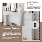 EPICOZY Modern Fireplace Mantel Surround, White Freestanding Surround Mantel for Electric Fireplaces, Waterproof & Anti-Tipping, Premium MDF Wooden Mantel with Leg for Living Room EPICOZY