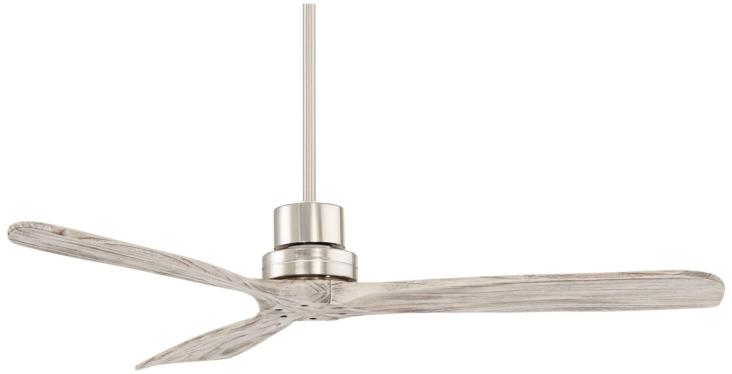 Casa Vieja 52" Delta-Wing DC Modern 3 Blade Indoor Ceiling Fan with Remote Brushed Nickel Silver Gray Solid Wood Damp Rated for Patio Exterior House Home Porch Gazebo Garage Barn