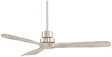 Casa Vieja 52" Delta-Wing DC Modern 3 Blade Indoor Ceiling Fan with Remote Brushed Nickel Silver Gray Solid Wood Damp Rated for Patio Exterior House Home Porch Gazebo Garage Barn Casa Vieja