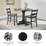 Signature Design by Ashley Valebeck Casual Rustic Counter Height Bar Stool with Contoured Seat and Footrest, Set of 2, Wood, 24" High, Black & Dark Brown Signature Design by Ashley